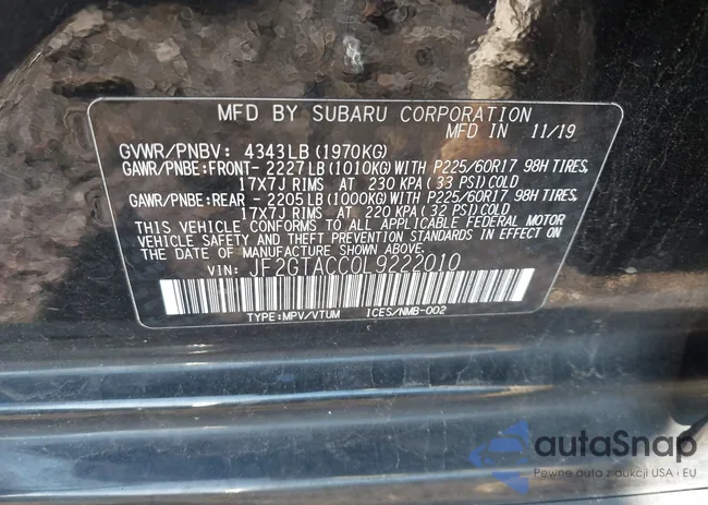 JF2GTACC0L9222010: 43809507