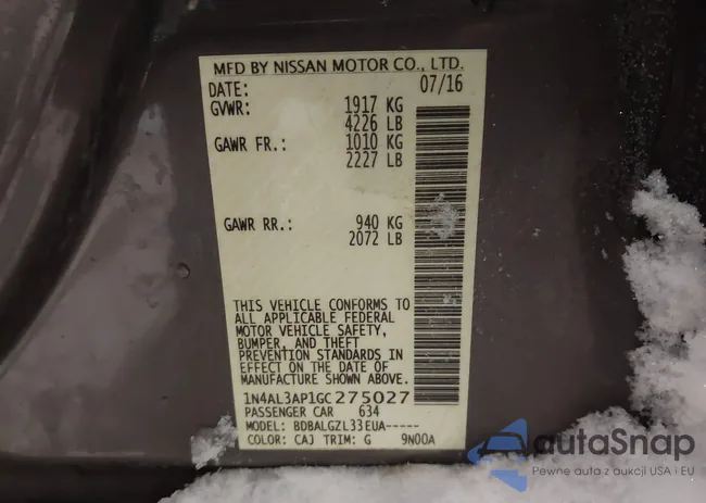 1N4AL3AP1GC275027: 43809509