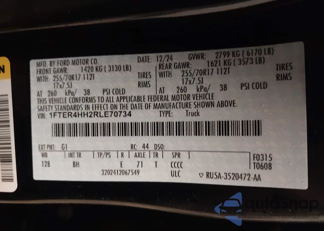 1FTER4HH2RLE70734: 43808650