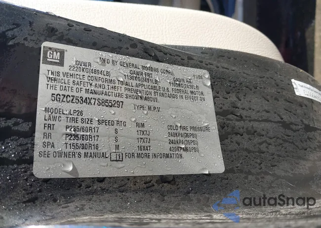 5GZCZ534X7S855297: 43808698