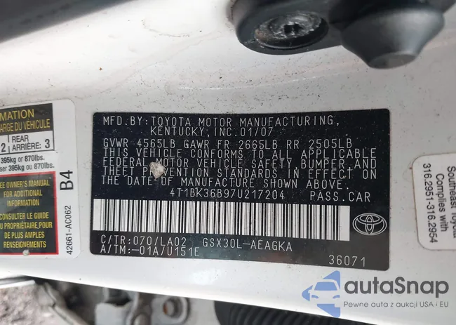 4T1BK36B97U217204: 43808755