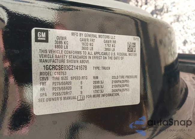 1GCRCSE03CZ141678: 43808816