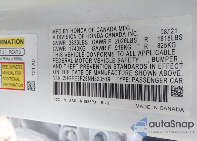 2HGSE2F23NH520519: 43808848