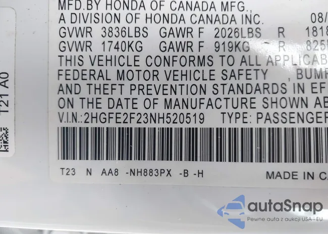 2HGSE2F23NH520519: 43808848