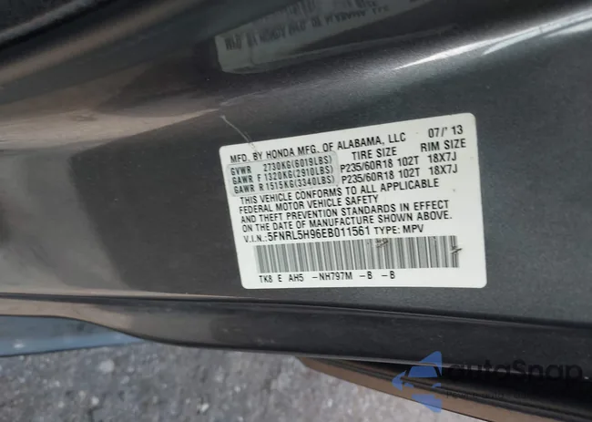 5FNRL5H96EB011561: 43808853