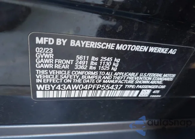 WBY43AW04PFP55437: 43810137