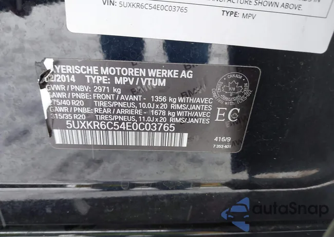 5UXKR6C54E0C03765: 43810153