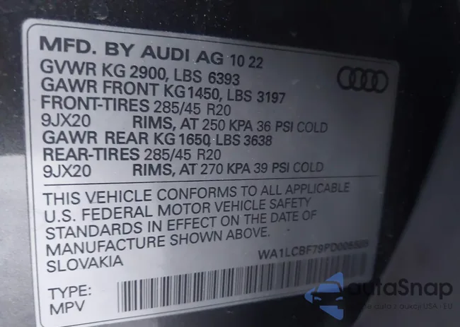 WA1LCBF79PD005585: 43810311