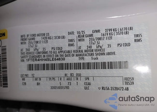 1FTER4HH4SLE64830: 43810333