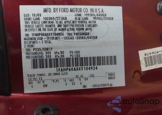 1FAHP60AX4Y104924: 43810367