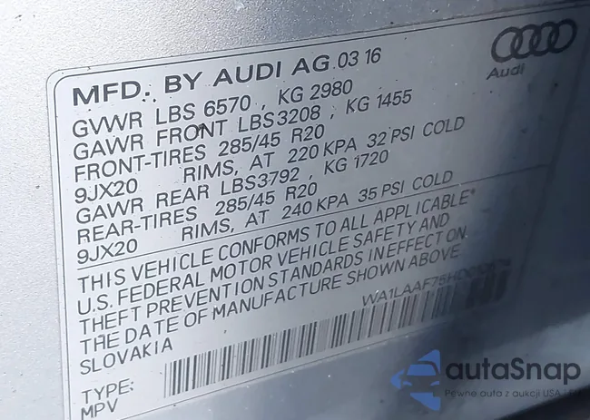 WA1LAAF75HD010574: 43810379