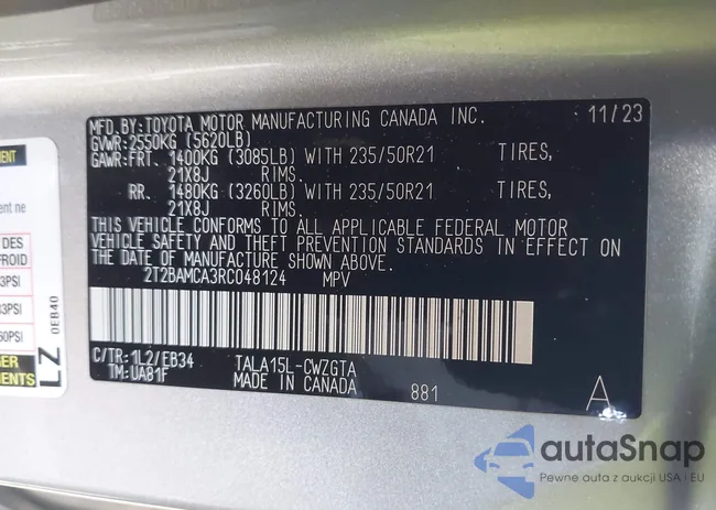 2T2BAMCA3RC048124: 43810397