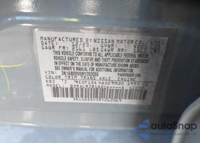 3N1AB8DV5RY262069: 43810407