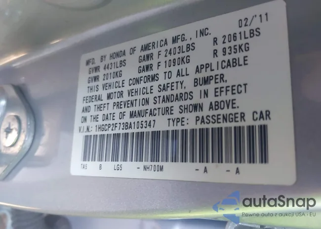 1HGCP2F73BA105347: 43809608