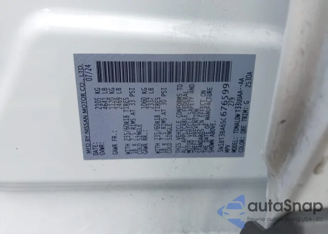 5N1BT3BA6SC676599: 43809609