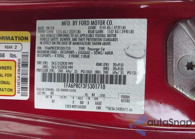 1FA6P8CF3F5301710: 43809636