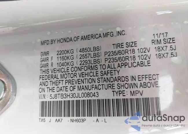 5J8TB3H30JL008043: 43809683