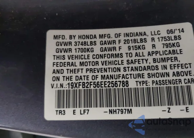 19XFB2F56EE256788: 43809734