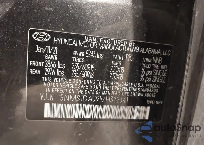 5NMS1DAJ9MH322341: 43809924