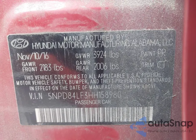 5NPD84LF3HH158980: 43809930