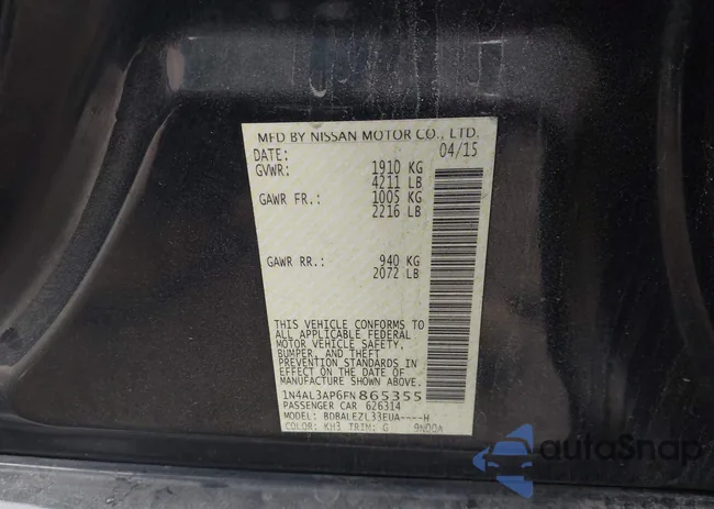 1N4AL3AP6FN865355: 43811080