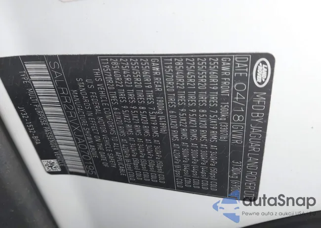 SALRR2RVXJA070195: 43811138