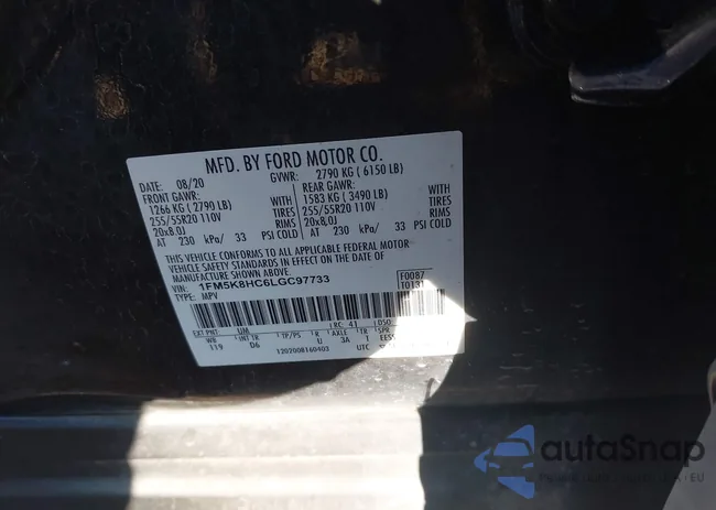 1FM5K8HC6LGC97733: 43811275