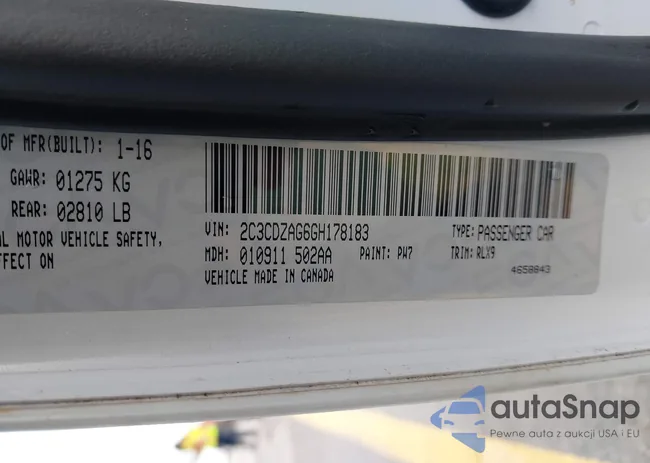 2C3CDZAG6GH178183: 43811358