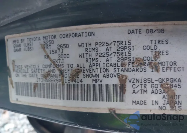 JT3HN86R9X0197404: 43811443