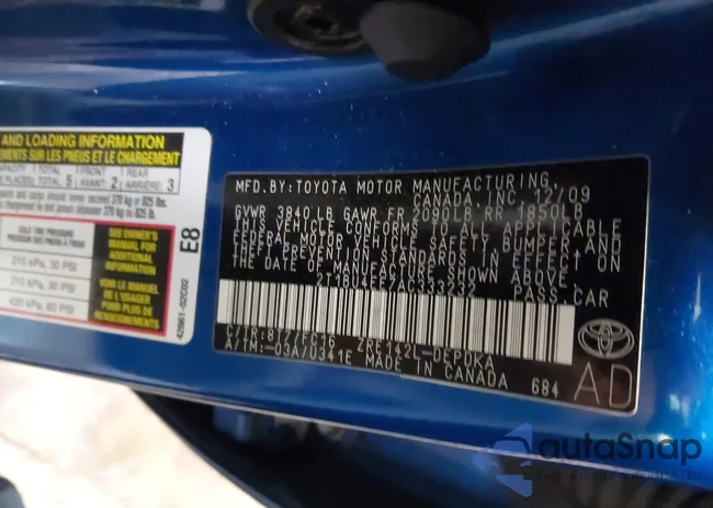 2T1BU4EE7AC333232: 43811454