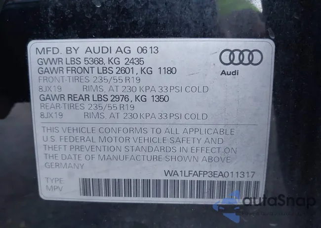 WA1LFAFP3EA011317: 43810578