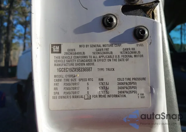 1GCEC19ZX5E236587: 43810602