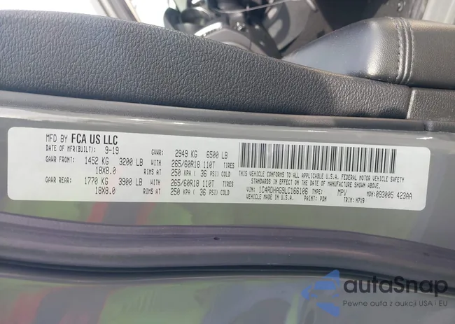 1C4RDHAG9LC166106: 43810685