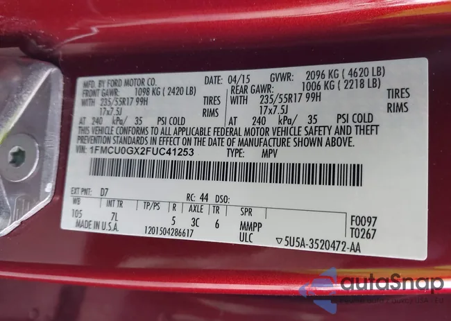 1FMCU0GX2FUC41253: 43810753