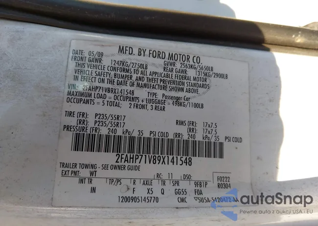 2FAHP71V89X141548: 43810807