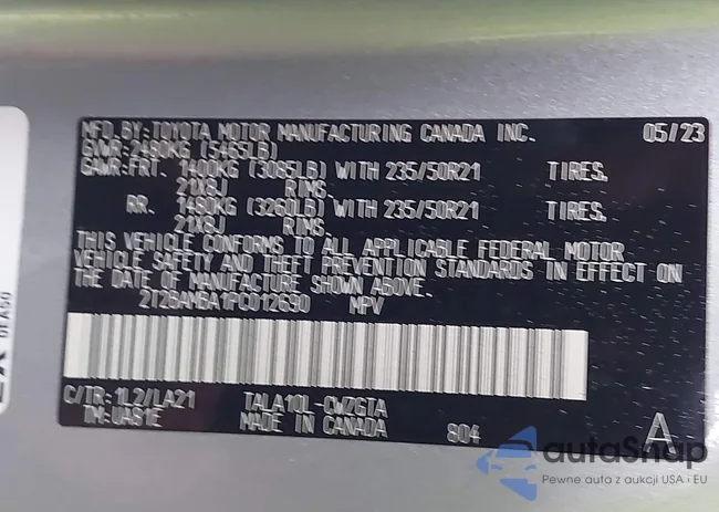 2T2BAMBA1PC012690: 43810818