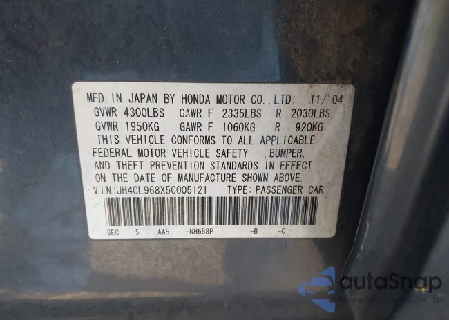 JH4CL968X5C005121: 43810841