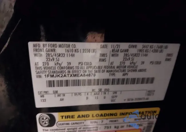 1FMJK2ATXMEA84870: 43812005