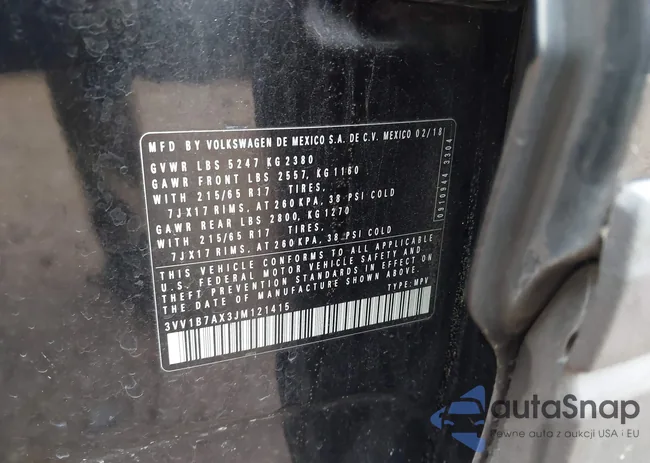 3VV1B7AX3JM121415: 43812059