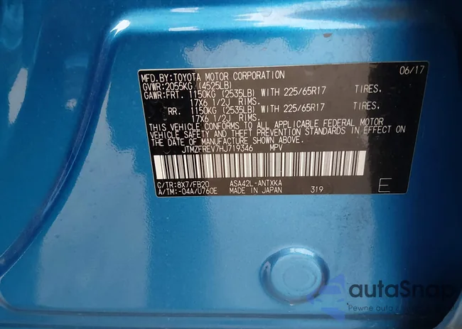 JTMZFREV7HJ719346: 43812163