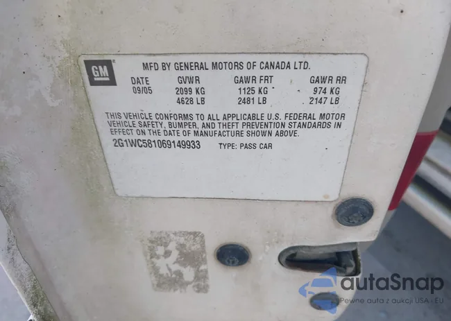 2G1WC581069149933: 43812198