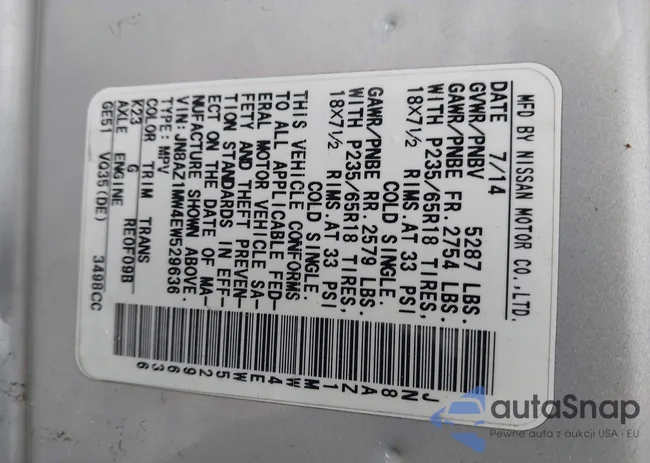 JN8AZ1MW4EW529636: 43812321