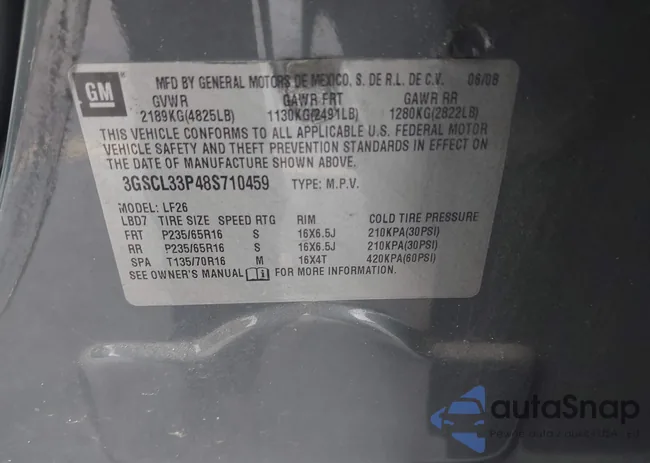 3GSCL33P48S710459: 43812365