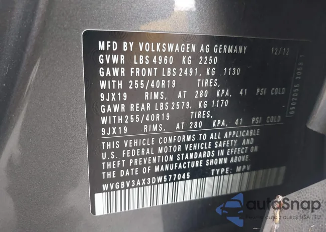 WVGBV3AX3DW577045: 43811665