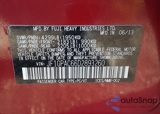 JF1GPAC66D2893260: 43811761