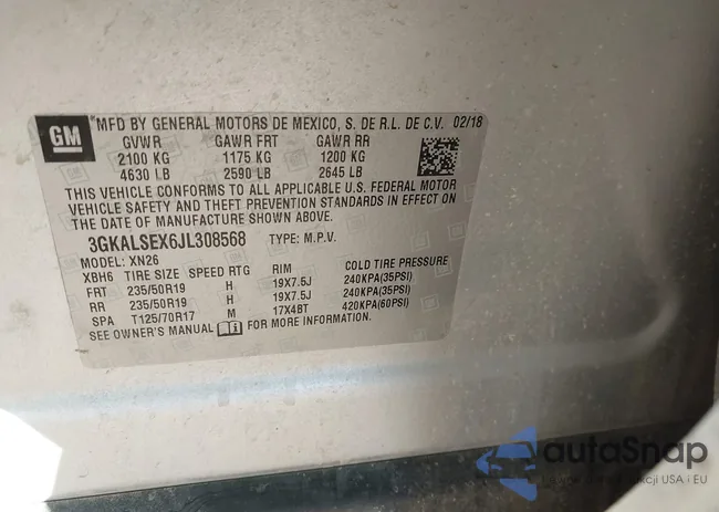 3GKALSEX6JL308568: 43811870