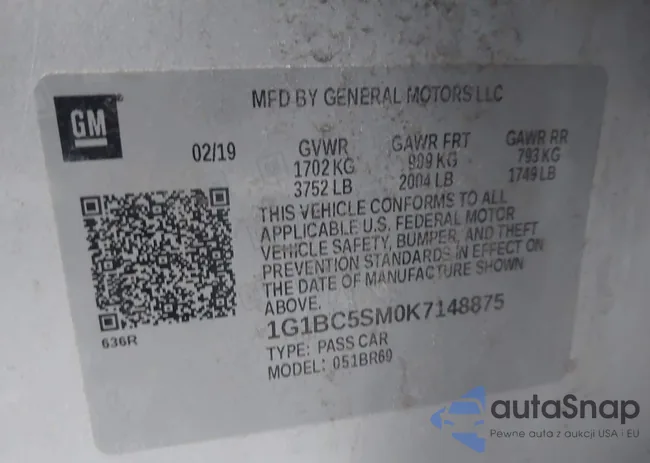 1G1BC5SM0K7148875: 43813169