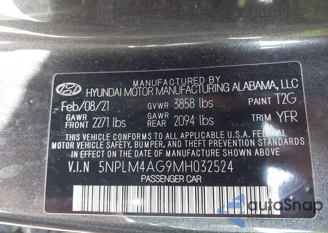 5NPLM4AG9MH032524: 43813319