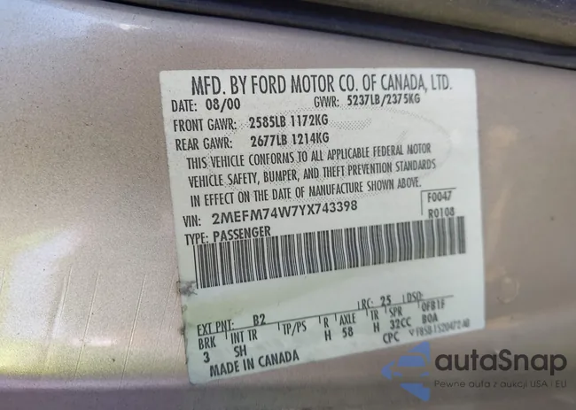 2MEFM74W7YX743398: 43813346