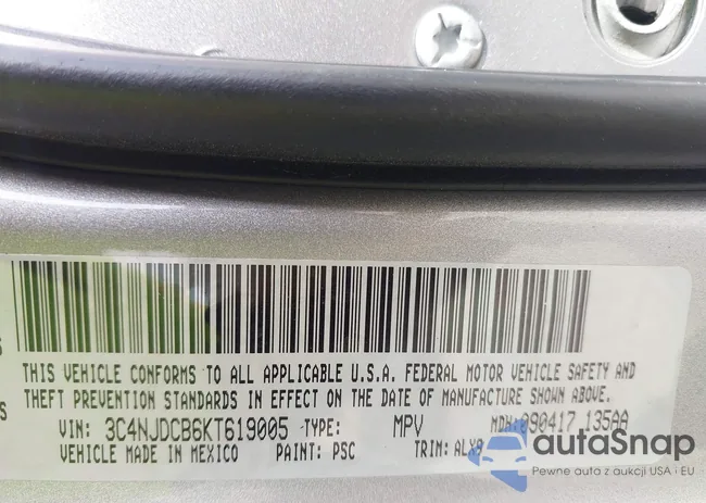 3C4NJDCB6KT619005: 43813446